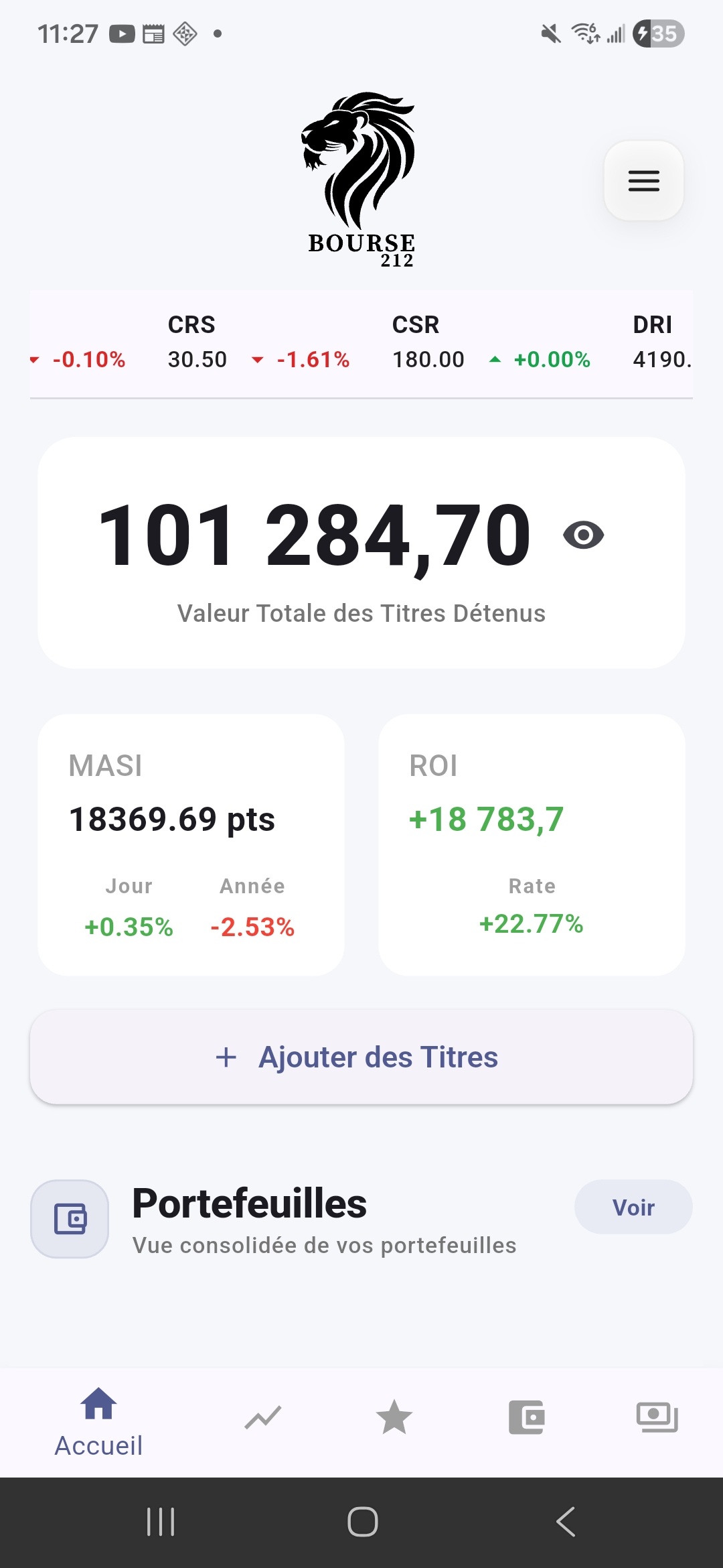 Bourse 212 Screenshot