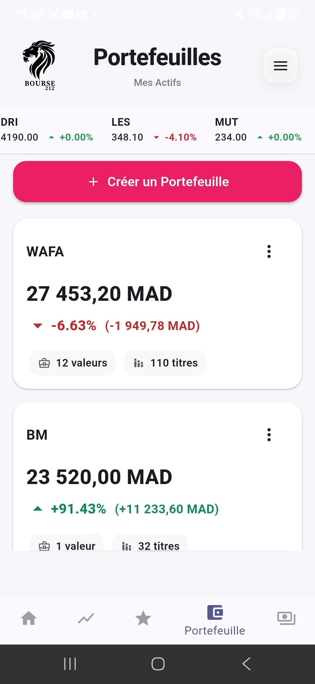 Bourse 212 Screenshot