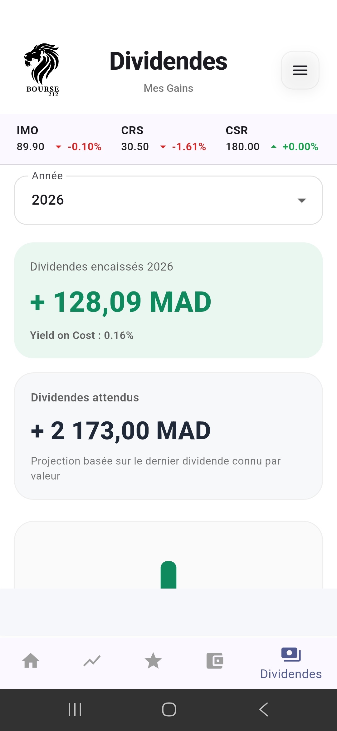 Bourse 212 Screenshot